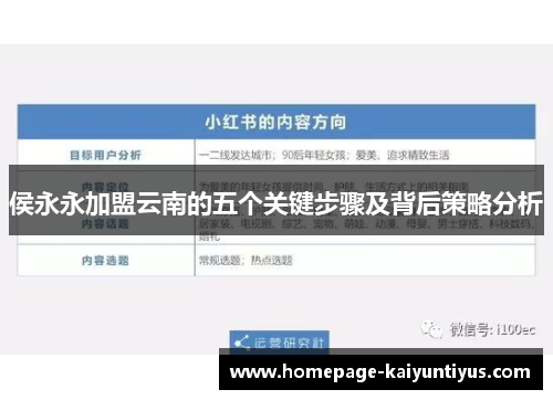 侯永永加盟云南的五个关键步骤及背后策略分析