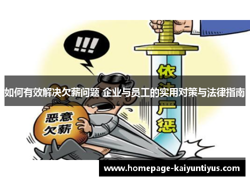 如何有效解决欠薪问题 企业与员工的实用对策与法律指南