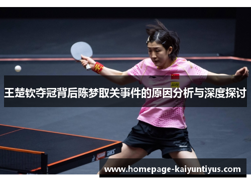王楚钦夺冠背后陈梦取关事件的原因分析与深度探讨